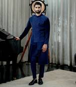 Sapphire Blue Overlap Bandh Gala Set