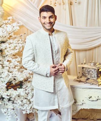 Seashell White Open Jacket Set 3