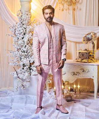 Seashell Pink Open Jacket Set 1