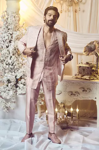 Seashell Pink Open Jacket Set