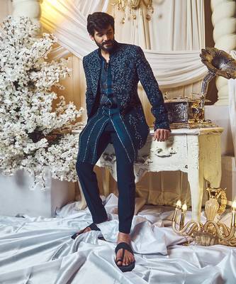 Prussian Blue Virile Open Jacket Set 1