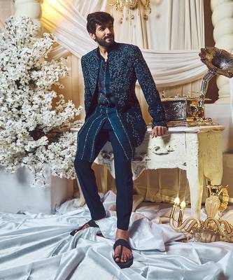 Prussian Blue Virile Open Jacket Set 2