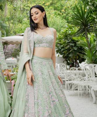 Pistachio Green Lehenga Set 2