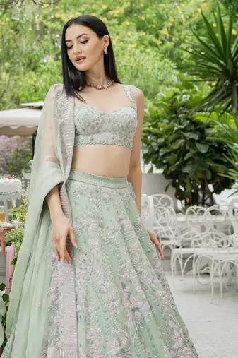 Pistachio Green Lehenga Set