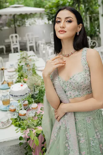 Pistachio Green Lehenga Set