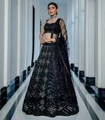 Black Celeste Lehenga Set With Dupatta