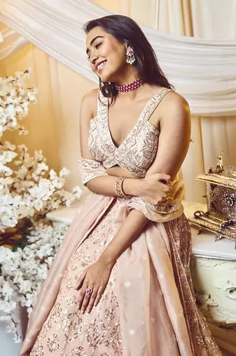 Primrose Pink Diamond Lehenga Set