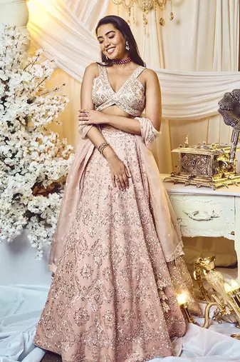 Primrose Pink Diamond Lehenga Set