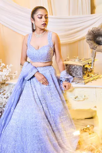 Periwinkle Blue Recital Lehenga Set