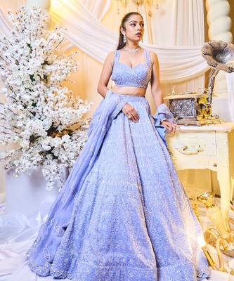Periwinkle Blue Recital Lehenga Set 3