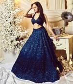 Azure Blue Floral Lehenga Set