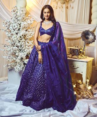 Berry Blue Cadence Lehenga Set 1
