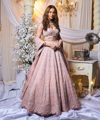 Tea Rose Pink Chandelier Lehenga Set 1