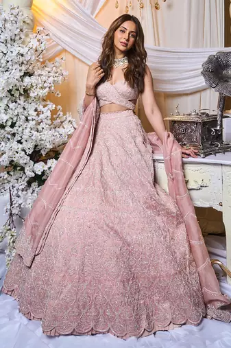 Tea Rose Pink Chandelier Lehenga Set