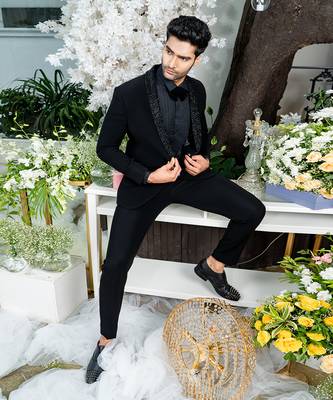 Celeste Black  Blazer And Pant Set 1