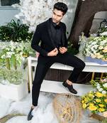 Celeste Black  Blazer And Pant Set