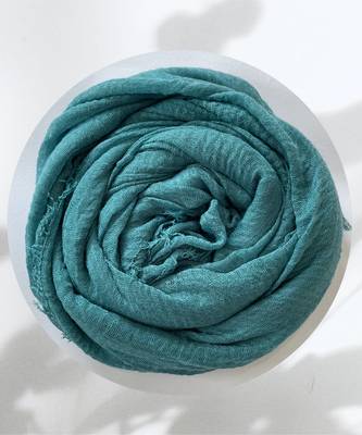 Turquoise woven cotton hijab 1