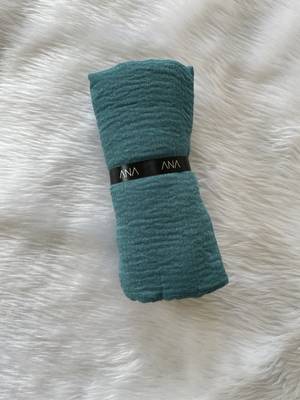 Turquoise woven cotton hijab 3