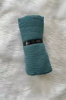 Turquoise woven cotton hijab