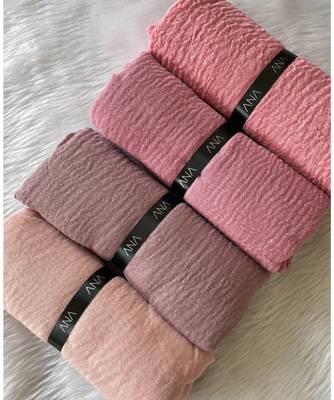 Peach woven cotton hijab 4