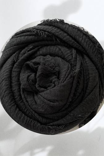 Black woven cotton hijab