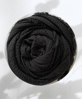 Black woven cotton hijab 2