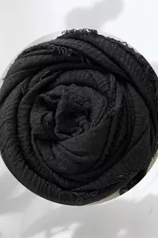 Black woven cotton hijab