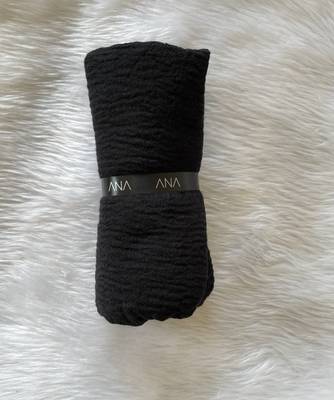Black woven cotton hijab 3