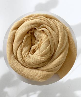 Brown woven cotton hijab 1