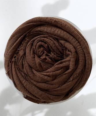 Dark-brown woven cotton hijab 1