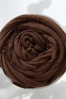 Dark-brown woven cotton hijab
