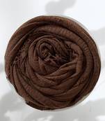 Dark-brown woven cotton hijab