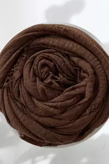 Dark-brown woven cotton hijab