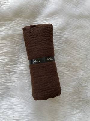 Dark-brown woven cotton hijab 3