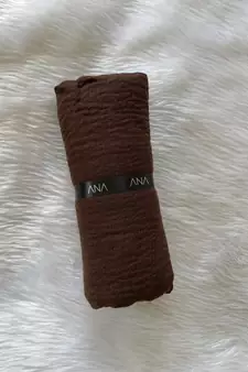 Dark-brown woven cotton hijab