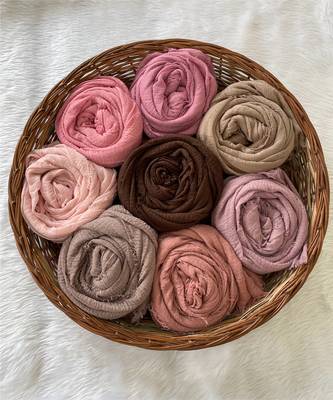 Dark-brown woven cotton hijab 4