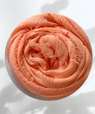 Coral woven cotton hijab 1