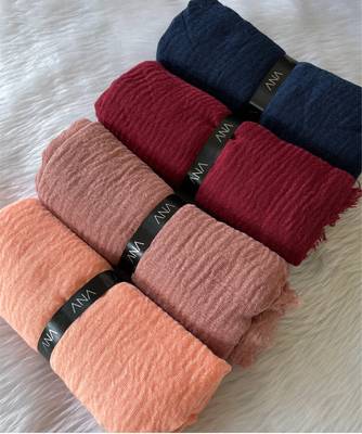 Coral woven cotton hijab 4