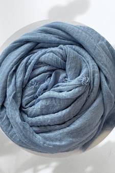 Blue woven cotton hijab