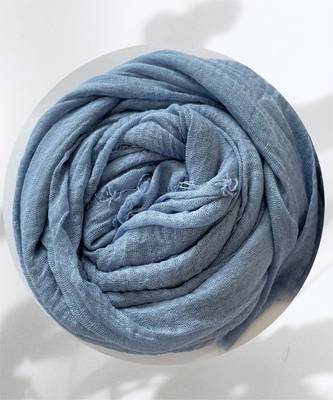 Blue woven cotton hijab 2