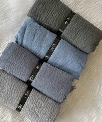 Blue woven cotton hijab 3