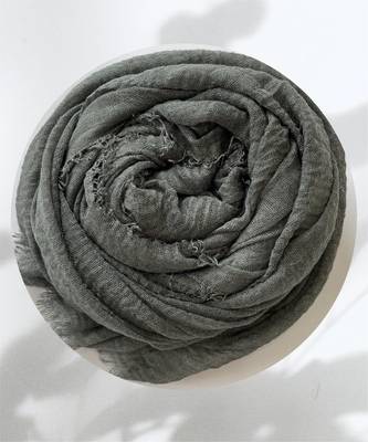 Grey woven cotton hijab 1