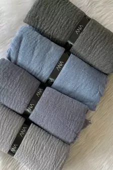 Blue woven cotton hijab
