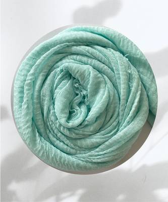 Light-blue woven cotton hijab 2