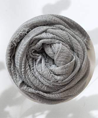 Light-grey woven cotton hijab 1