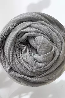 Light-grey woven cotton hijab
