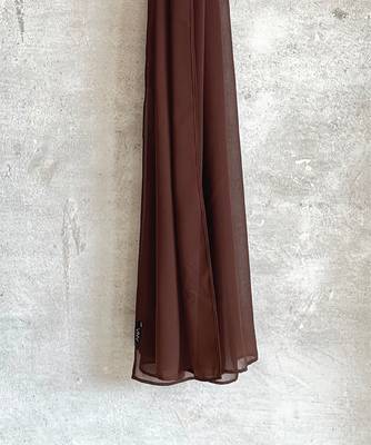 Dark-brown woven georgette hijab 1