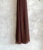 Dark-brown woven georgette hijab