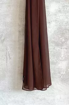 Dark-brown woven georgette hijab