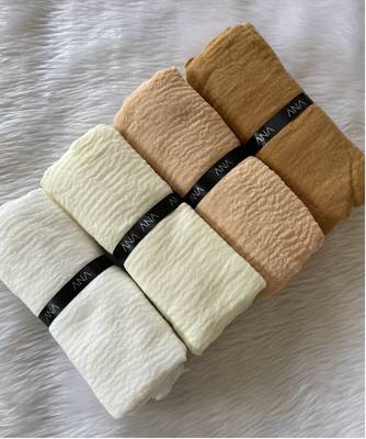 Mustard woven cotton hijab 4
